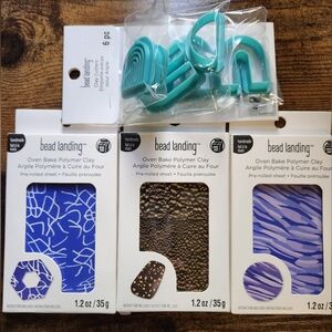 Bead Landing Polymer Clay and Cutter Set Oven Bake NEW
